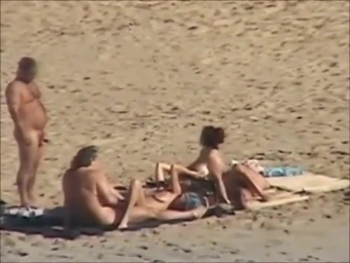 Group sex at a nudist beach